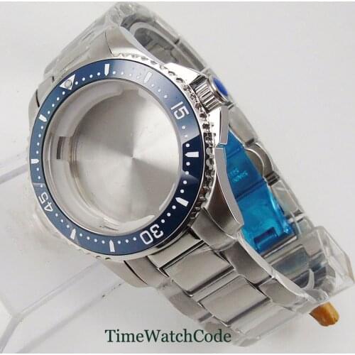 40mm Watch Case Parts Fit For Miyota 8215 821A 8205 ETA 2836 Automatic Movement Ceramic Bezel Insert Sapphire Glass Bracelet