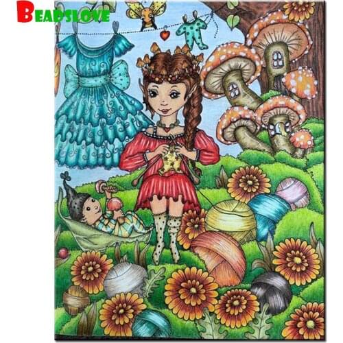 5d DIY Diamond Painting Cartoon Princess Dress Full Drill Square Round Diamond Mosaic Diamond Painting Embroidery B116