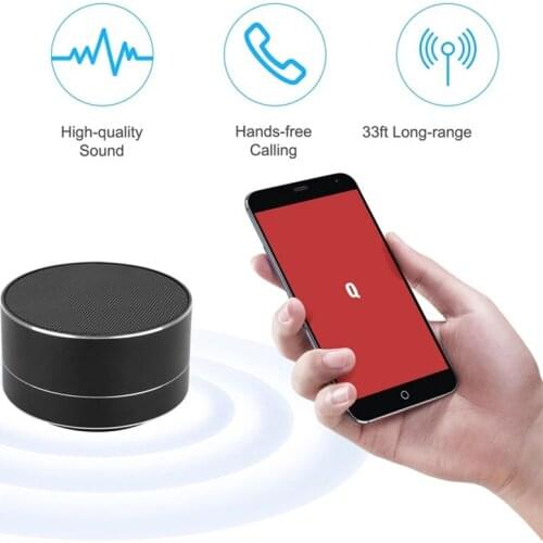 A10 stereo round metal wireless sound box portable outdoor mini speaker