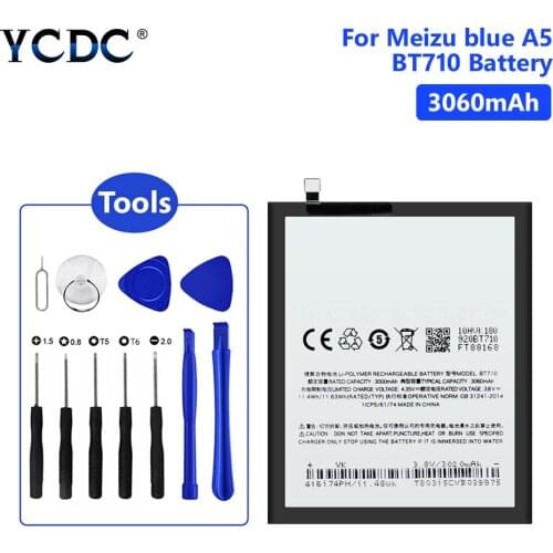 3060mAh BT710 Phone Battery For Meizu M5c M710M M710H M793Q Blue A5 Phone Battery High Quality With Repair Tools