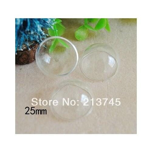 Freeshipping! 2014 New 25mm Half Round Glass Cover Glass Bulb Vial Pandent DIY Glass Bottle Making