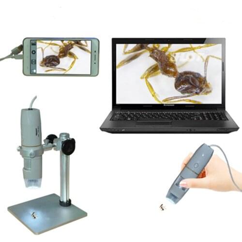 5MP Stand Digital Microscope Short-Focus Lens USB+OTG 1X-500X for PC and Android Phone