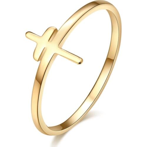 DOTIFI Fashion Hot Classic Cross Ring Gold and Silver Color 316L Stainless Steel Ladies Party Valentines Day Gifts R283