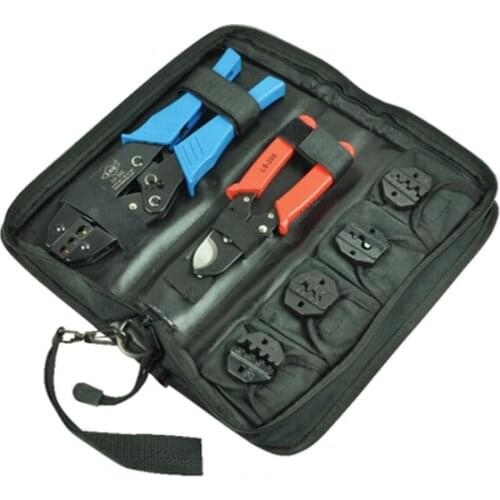 Electrican multifunctional crimping tool set with hand crimper cutting plier 4 pairs replaceable crimping dies sets LS-K03C kit