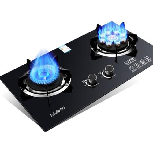 Energy-saving Domestic Children Protecting Dual Cooker Bulit-in Gas Hobs Intense Fire Kitchen Range Knob Powerful Cooktop