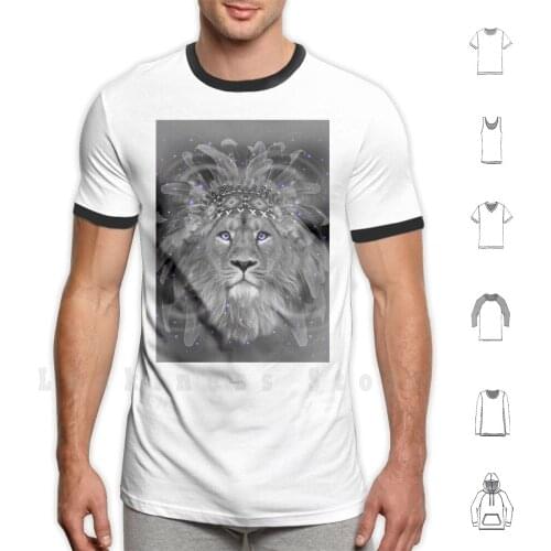 Don't Define Your World T Shirt DIY Cotton Big Size 6xl Lion Face Chief Lion Lion Artwork Animal Tribe Lion Indian Artwork Lion