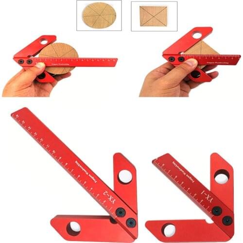 Woodworking Center Scribe 45/90 Degree Right Angle Line Gauge Square center scribe Wood Round Heart Ruler Gauge