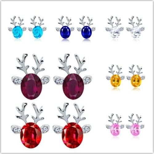 Classic Christmas Lady Rhinestone Reindeer Earrings Wild Fashion Pop Sister Earrings Cute Daily Matching Jewelry Holiday Gift