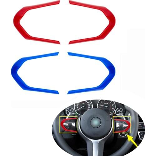 Red or Blue For BMW F20 F22 F21 F30 F32 F33 F36 F06 F12 F13 X5 F15 X6 F16 M-Sport ABS ChromSteering Wheel Decoration Frame Trim