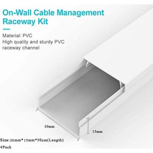 30x15mm Cable Management Channel Concealer Cord Cover Organizing Mount TV System Wire Hider PVC Trunking Cable Raceway