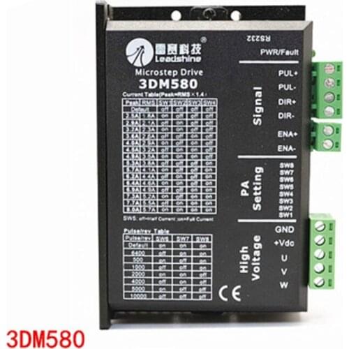 Leadshine 3DM580 stepper motor driver 3-phase 18-50VDC 8.0A 57 86 motor control for Engraver Cutting Machine Can replace 3ND583