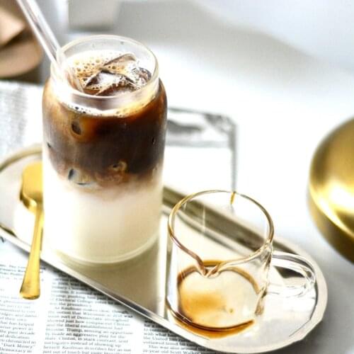 Small Milk Cup Transparent Glass Cup High Temperature Resistant Small Fruit Juice Milk Drink Cup Household Kitchen Clubs Supplie