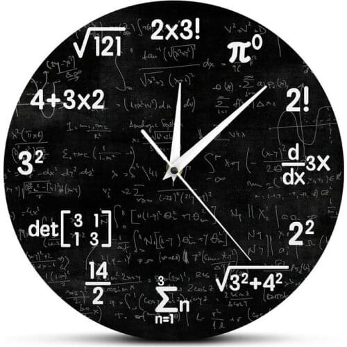Math Wall Clock Mathematics Clock Graduation Gift Gifts For Kids Math Formulas Icons Wall Clock Classroom Decor Gift For Teacher