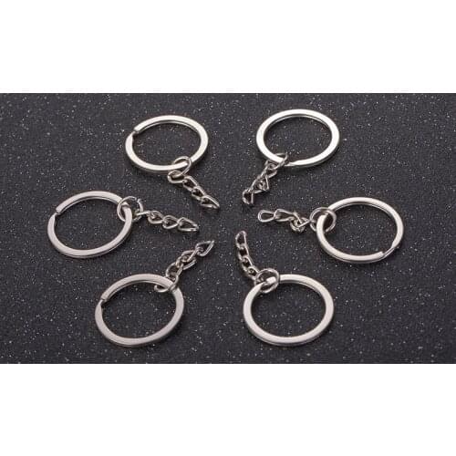 10/20/50pcs Metal Nickel Blank Keyring Keychain Split Ring Keyfob Key Holder Pendant Rings Car Home DIY KeyChains Accessories