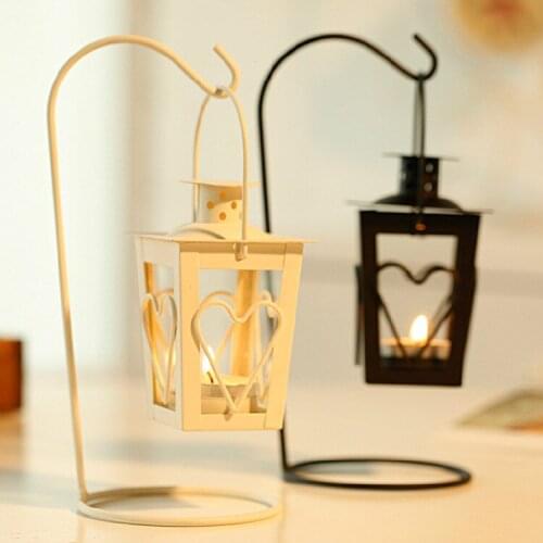 Metal Tea light Holder Iron Candle holder with Hanger Classic Iron Decor Lantern Mix color for wedding Party House Decor