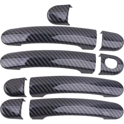 9pcs/Set Door Handle Cover Trim Carbon Fiber Style ABS Fit for VW Tiguan Jetta MK6 Polo 2012 2013 2014