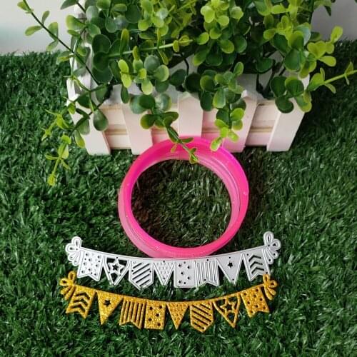 New banner steel flag design metal Cutting dies trim, scrapbook template, photo album card, relief paper DIY