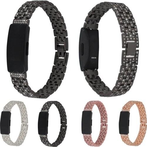 New Rhinestone Bracelet Strap For Fitbit Inspire Fitness Tracker Stainless Steel Watch Shiny Band For Fitbit Inspire HR