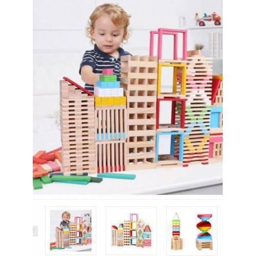 Educational Toy ER89 120 PIECE SET WOODEN BLOCK Kid Toy