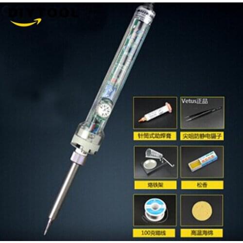 60W 220V Adjustable Electric Temperature Gun Welding Soldering Iron Tool kit паяльник