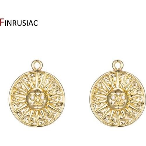 New Designer Unique Handmade 14k Gold Plated Sun Charms For DIY Jewelry Making Earrings Necklace Fittings Material