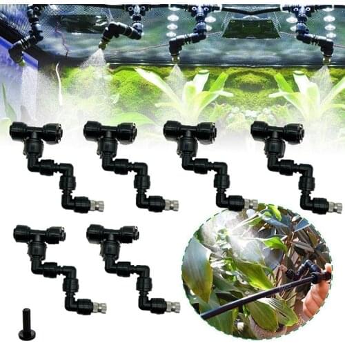 6Pcs Terrarium Adjustable Misting Nozzles 360 Degree Rotating Fogger Sprinkler For Reptiles Greenhouse Quick Connectors