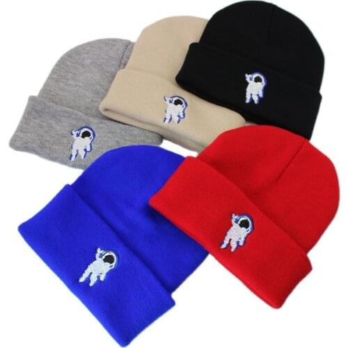 2021 New Man Woman Beanies Hat Astronaut Embroidery Winter Autumn Warm skulls knit cap Soft Skiing Caps For Outdoor Sports