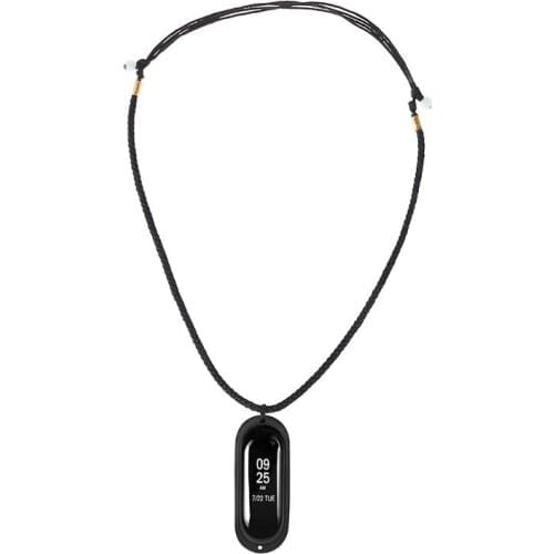 Double Holes Silicone Case with DIY Necklace Lanyard Decoration for Xiaomi Mi Band 4/3 Pendant Protective Cover Accessories yhq