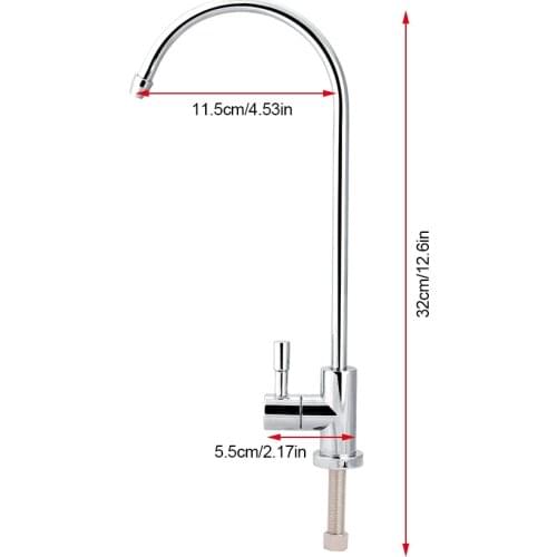 1/4'' Stainless Steel Alloy Kitchen Sink Faucet Tap Chrome Reverse Osmosis RO Drinking Water Filter