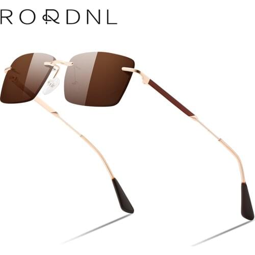 Rimless Polarized Prescription Sunglasses Men Optical Myopia Progressive Sun Glasses Male Rectangle Bifocal Multifocal Eyewear
