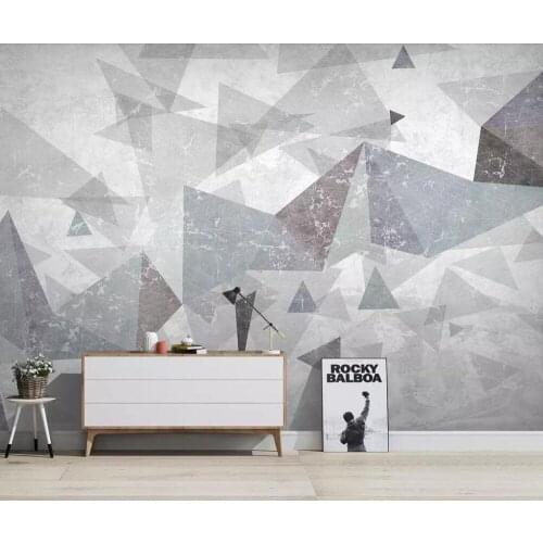 Modern simple abstract solid geometry TV background wall painting