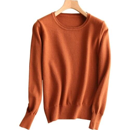 Autumn winter sweater women pullovers casual loose long-sleeved cashmere sweater ladies fashion pure color knitted sweater