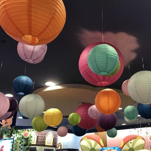 Chinese New Year Decorations White Paper Lantern Lanterne Baby Birthday Party Wedding Decoration Hanging Wishing Lamps Lampion