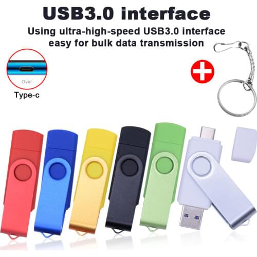 USB Flash Drive 2 IN 1 USB3.0 & Type C OTG Pen Drive 64GB 128GB 256GB 512GB High Speed USB Stick Pendrives customize logo