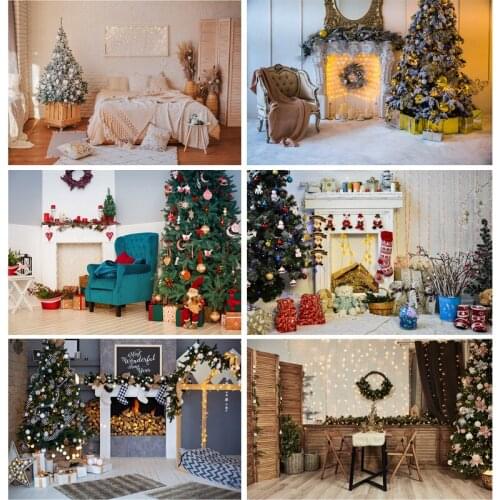 Vinyl Christmas Photography Backgrounds Tree Gift Children Baby Portrait Photo Backdrop For Studio Photocall Props 21518HYD-03