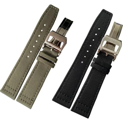Handmade Nylon Leather High quality fashion Watchband Strap Sport Watchstrap Bracelet Belt Man 20mm 21mm 22mm Wristband For IWC