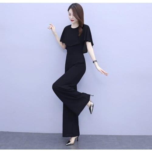 Summer New Women Jumpsuit Fashion Chiffon Short Sleeve Casual O-neck Women Rompers Jumpsuits Female Pants Bodysuits S-2XL