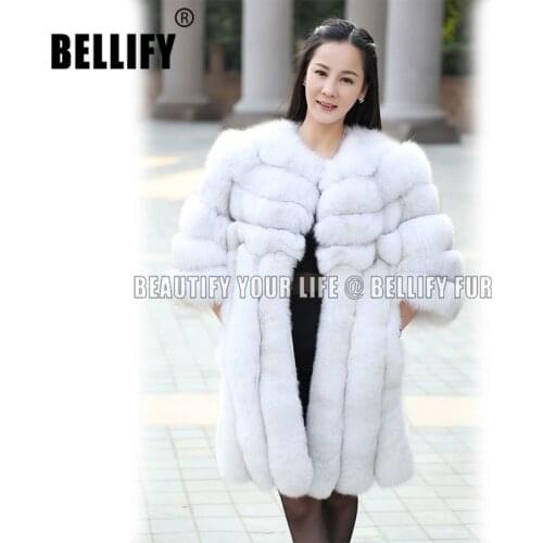 Winter Women High Quality real fox Fur Coat Luxury mid-long OverCoat Thick Warm Female Plush Coats