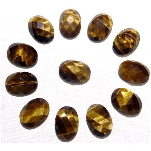 13*18mm Natural stone tiger eye Turquoises Quartz crystal Opal Cabochon Pendant for diy Jewelry making necklace Accessories30PCS