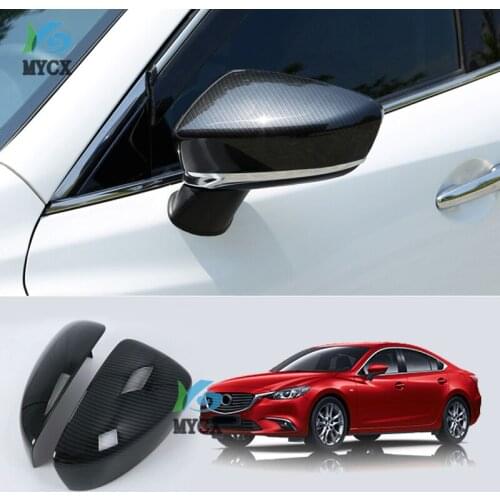 For Mazda 6 m6 Atenza 2017 2PCS ABS Car Rear-view Mirror Covers Shell Rearview Mirror Edge Guards Case