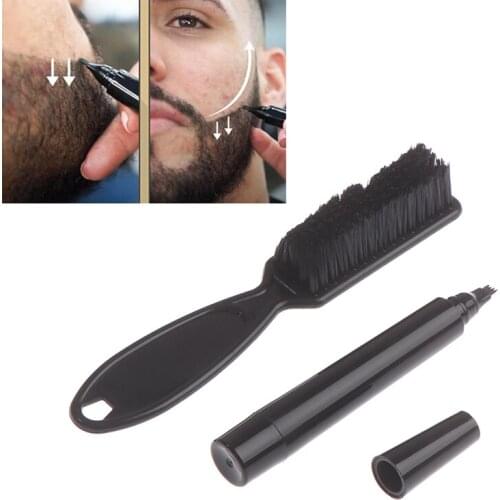 2021 Hot New Beard Pen Beard Filler Pencil And Brush Beard Enhancer Waterproof Moustache Coloring Shaping Tool For Men Wholesale