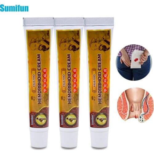 Sumifun 3pcs Hemorrhoids Ointment Herbal Hemorrhoids Cream Internal Piles External Anal Fissure Treatment Body Skin Care D2434