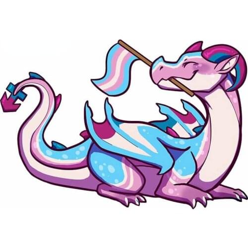3D Interesting Graphics Pride Flag Dragon Funny Car Stickers Cartoon Motorcycle Decal Bumper Car Door Decoration Decal Kk13*9cm