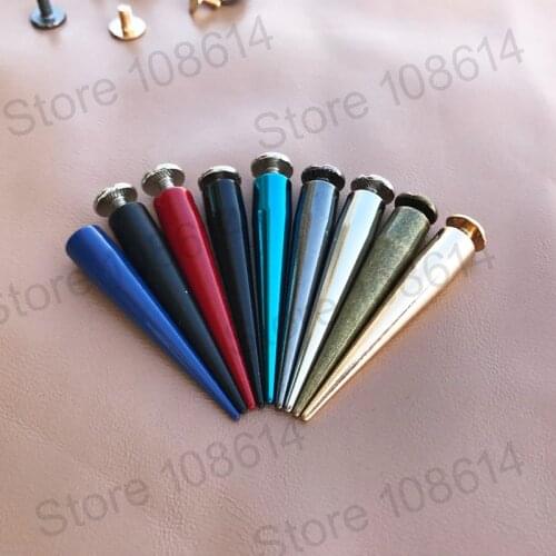 5sets 40mm/4cm punk spikeHOT Luggage Leather Metal Craft Solid Screw Nail Rivet Double Curved Head Belt/strap Rivets Book Screws