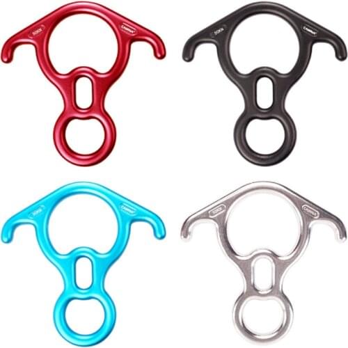 59KN Outdoor 8 Word Loop Descender Slow Down Downhill Protection Rock Climbing High Altitude Hoisting Rappelling Horn Equipment