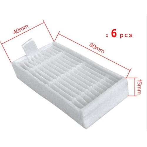 6 Piece dibea x500 hepa filter for Ecovacs Mirror CR120 Dibea x500 x580 Series Vacuum Cleaner Free shipping