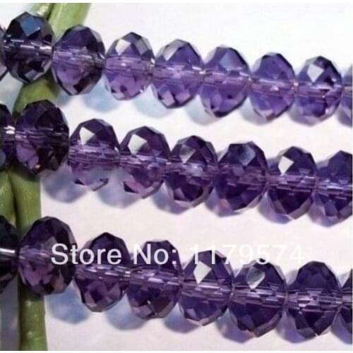 Thermal free deliver goods wholesale and retail Beautiful 6x8mm Dark purple Crystal Loose Beads 70pcs wj512