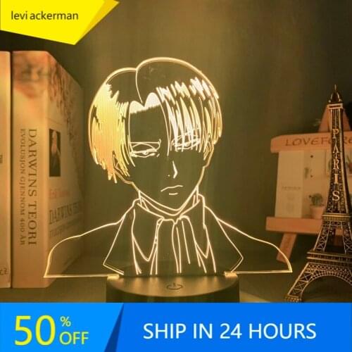 Acrylic 3d Lamp Levi Ackerman Attack on Titan for Home Room Decor Light Child Gift Levi Ackerman LED Night Light Anime