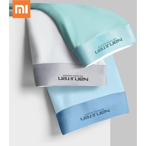 3pcs Xiaomi Mijia Graphene Antibacterial Men Boxer Shorts Summer Seamless Sports Shorts Solid Color Breathable Cotton Underwear