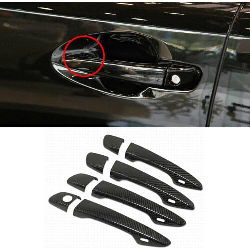 Auto Exterior Carbon Fiber Made Door Handle Cover Sticker Decorations Overlay Trim For Lexus IS w/ Intelligent Key 2013-2019